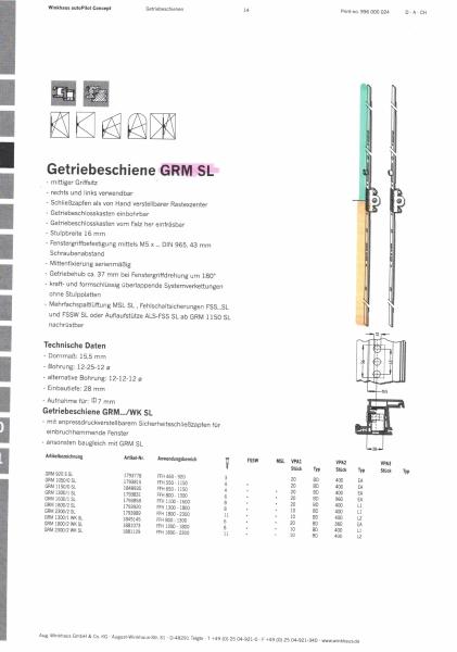 Winkhaus Fenstergetriebe GRM 2300/2 -gebraucht-